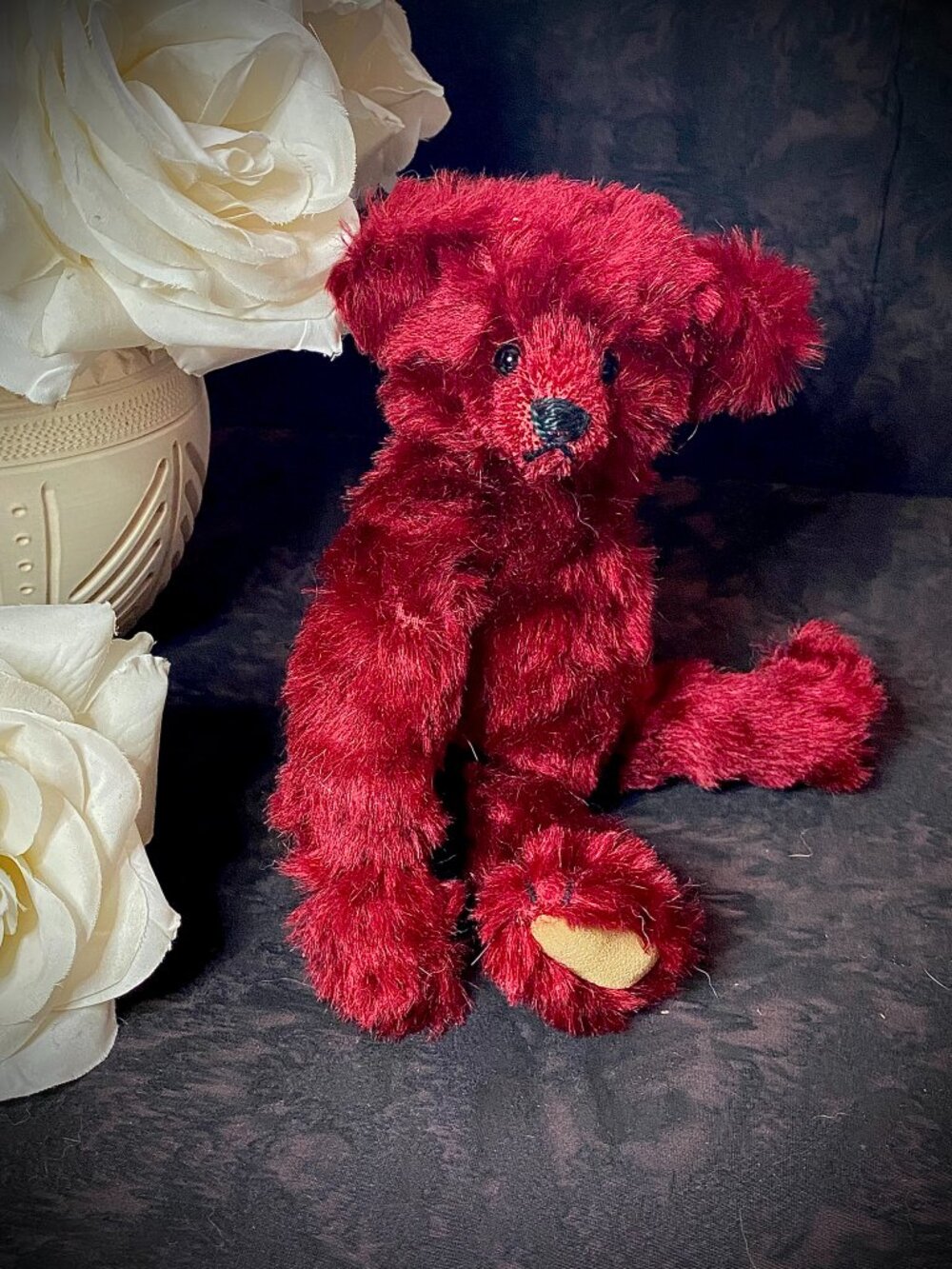 Artist Teddy Bear Red Wine Mohair Holly Beary 8" Jeanie Major Huckleberry Woods